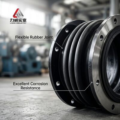 आकार के अनुसार भिन्न एकल गोलाकार लचीला रबर जोड़, फ्लैंज वाले सिरों के साथ, पाइपलाइन सिस्टम और उपकरणों के लिए उपयुक्त